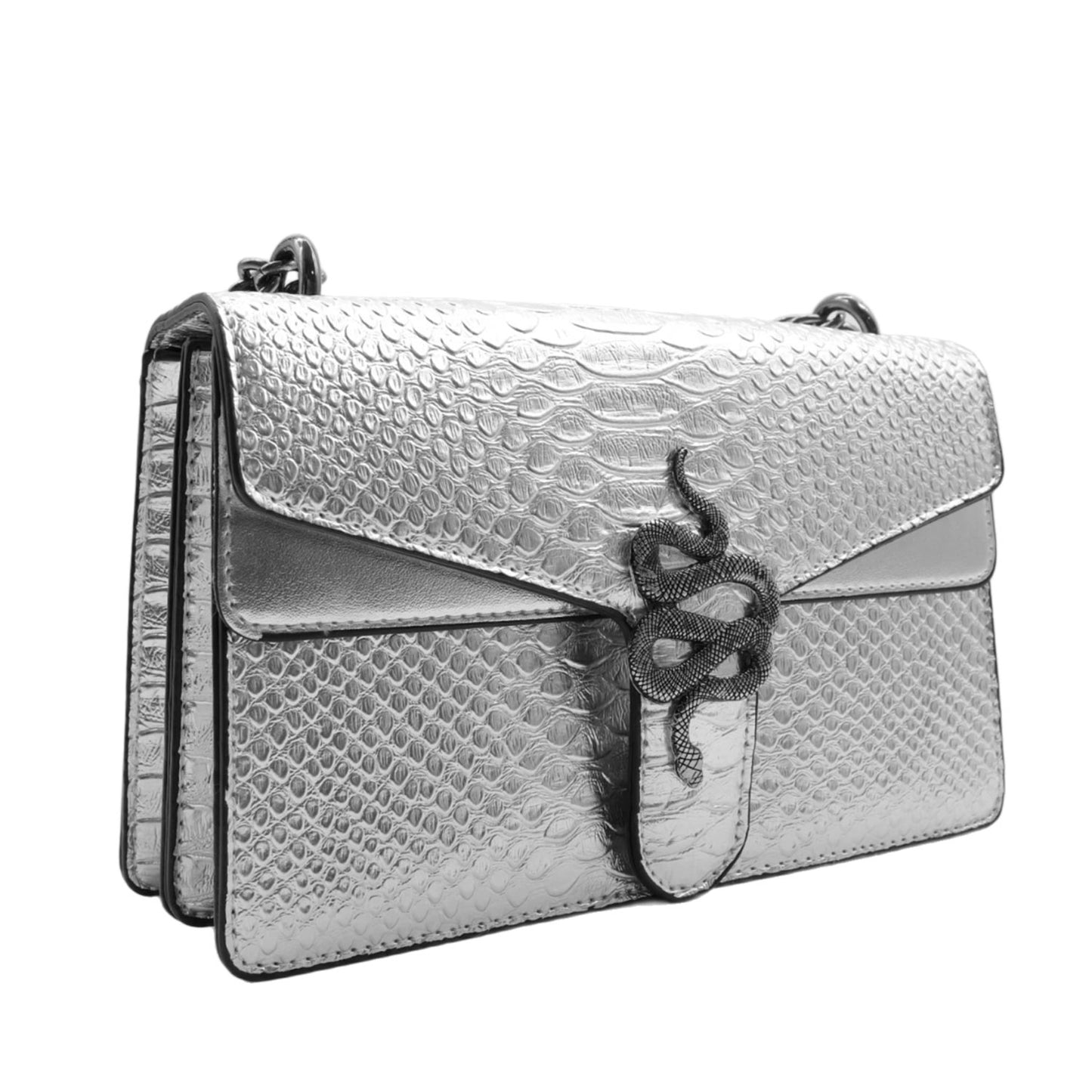 Pia Crossbody - Caimán - Plata