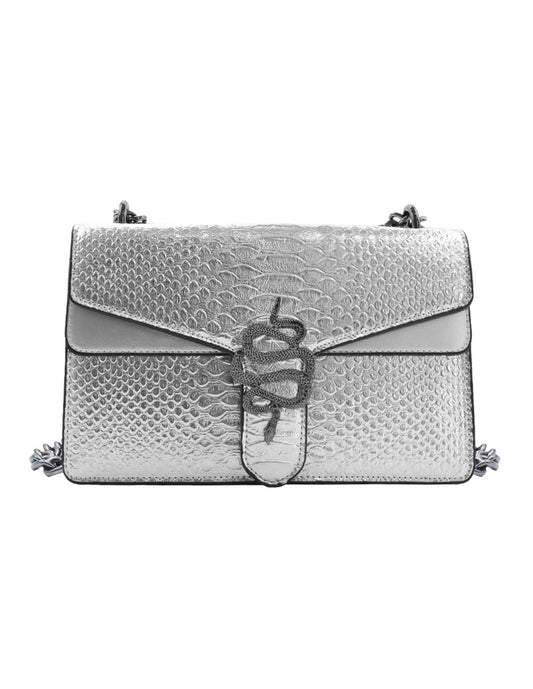 Pia Crossbody - Caimán - Plata