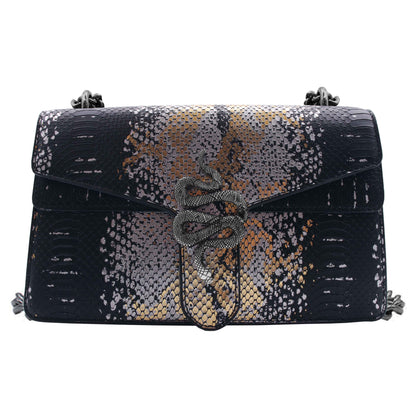 Pia Crossbody - Serpiente - Negro