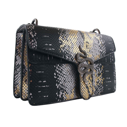 Pia Crossbody - Serpiente - Negro